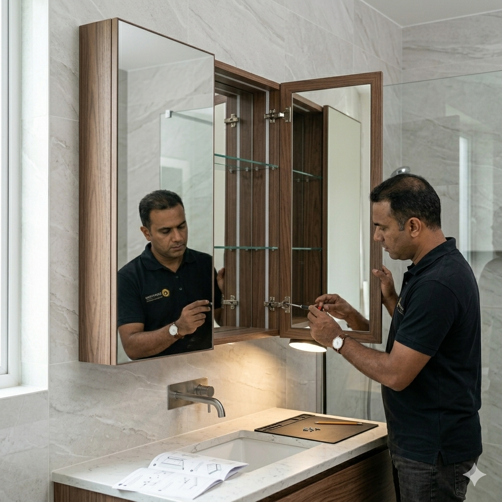 Bathroom Mirror Cabinet Installation